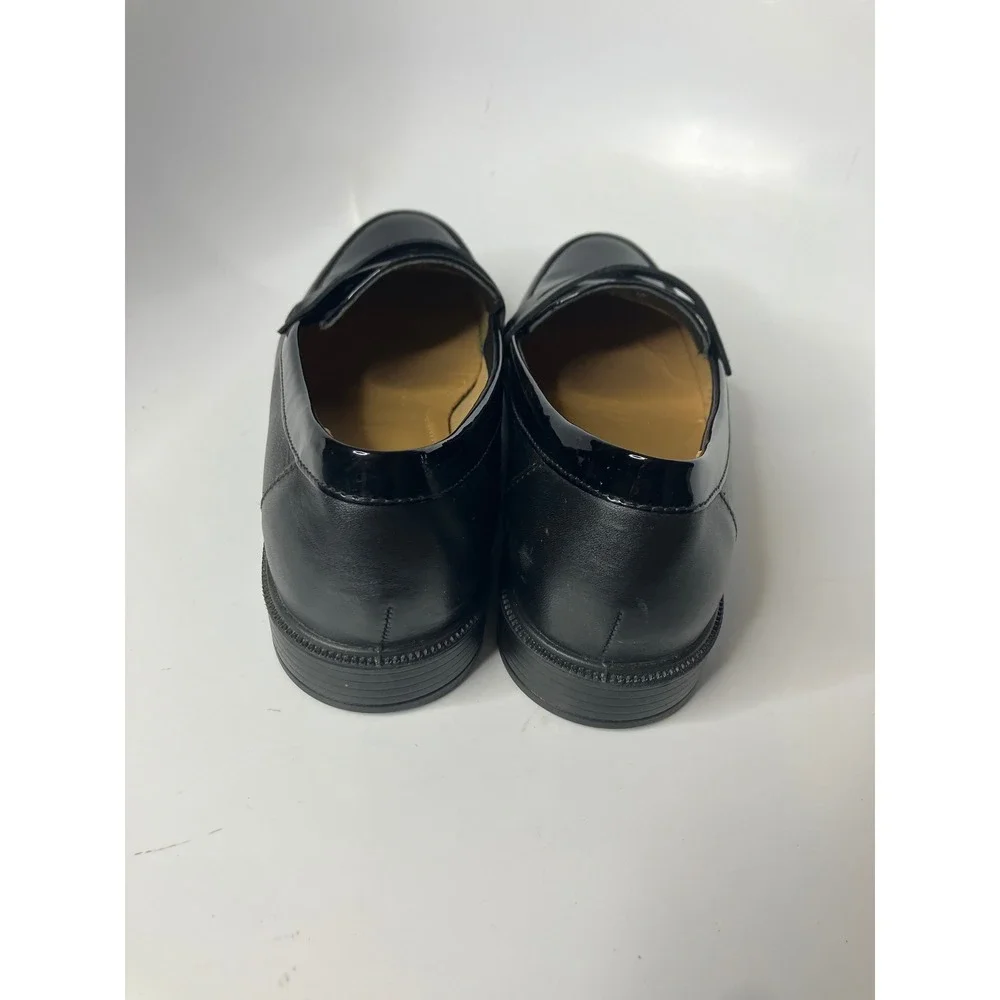 Hotter Dorset Loafers Womens 9 Black Excellent Patent Leather Penny Shoes